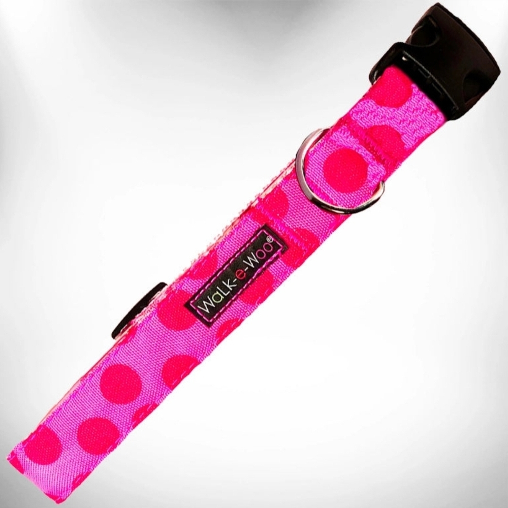 Pink Polka Dot Dog Collar Sz XL NWT